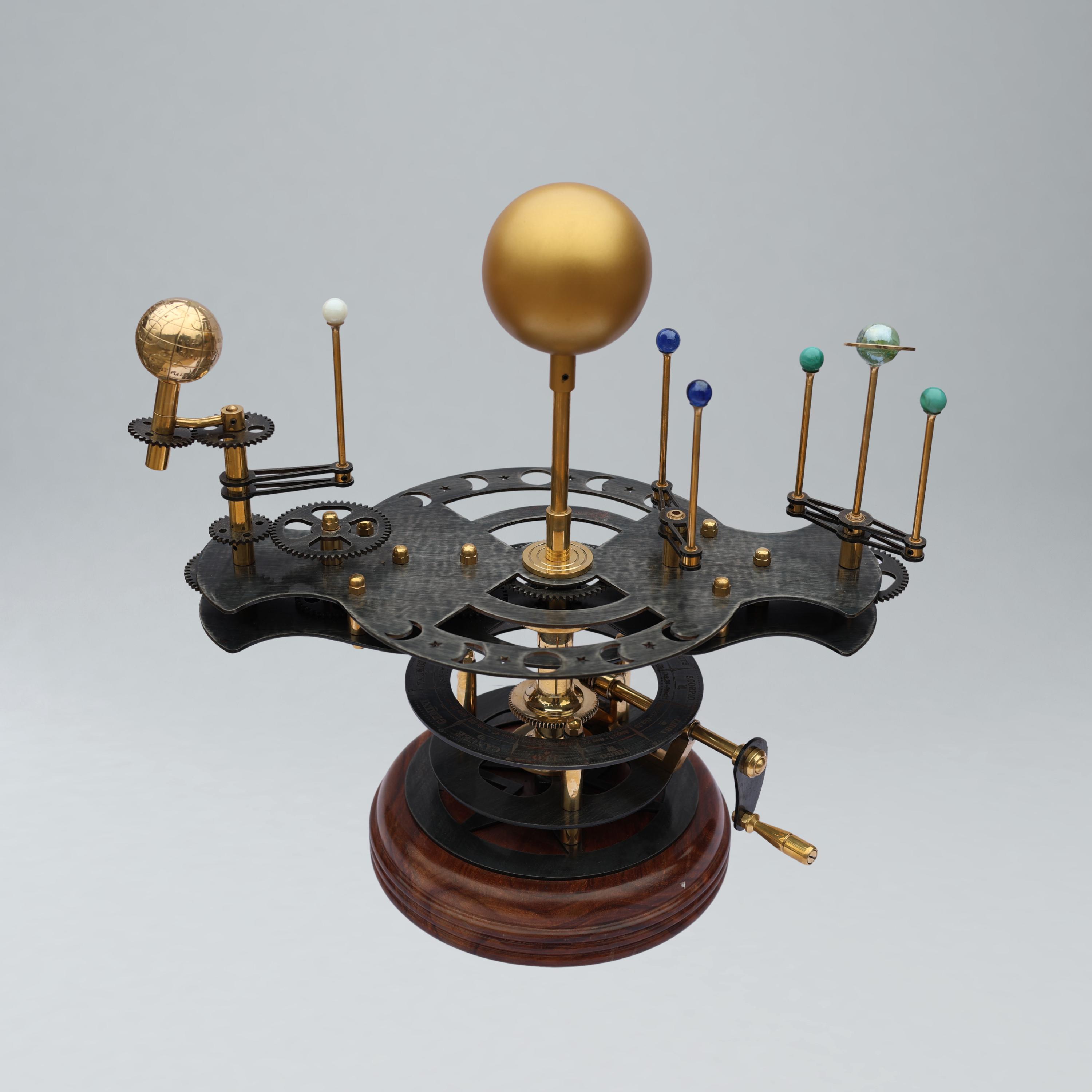 Antique-Style Brass Solar System Orrery, Museum view 3