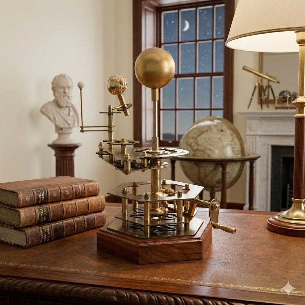 Functional Brass Solar System Orrery, Museum view 2