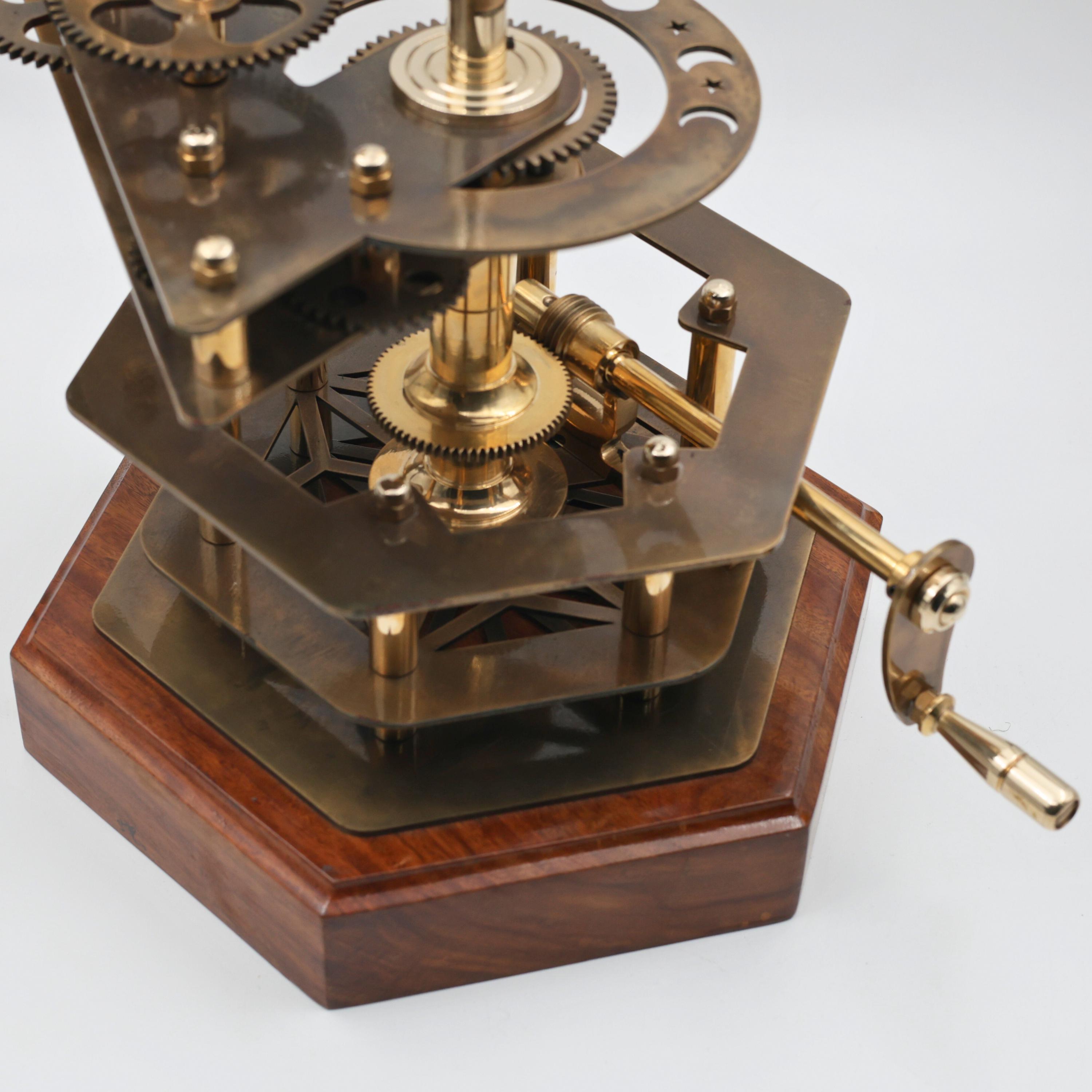 Brass Orrery with Semi-Precious Stone Planets, Museum view 5
