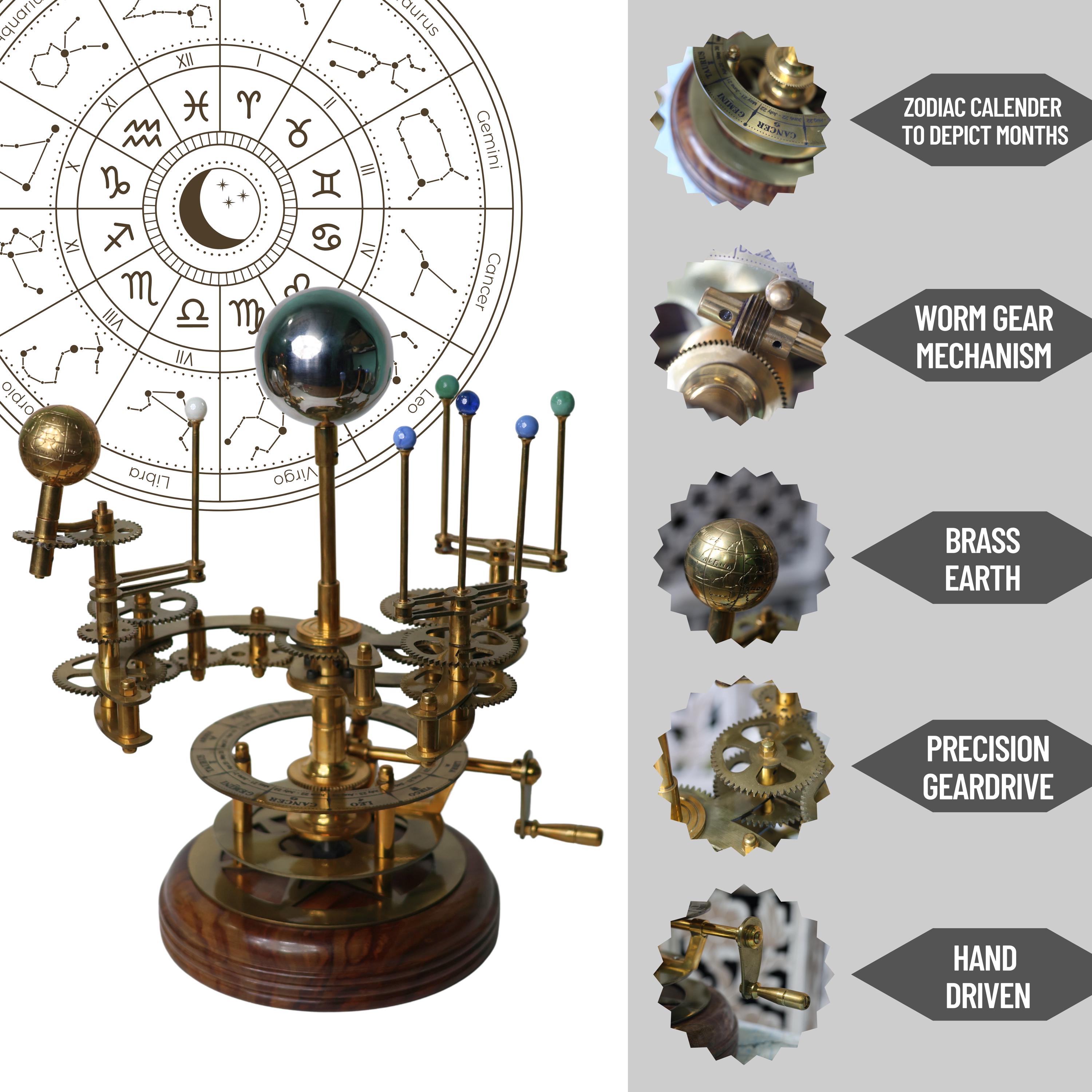 Brass Solar System Orrery, Museum Display view 5