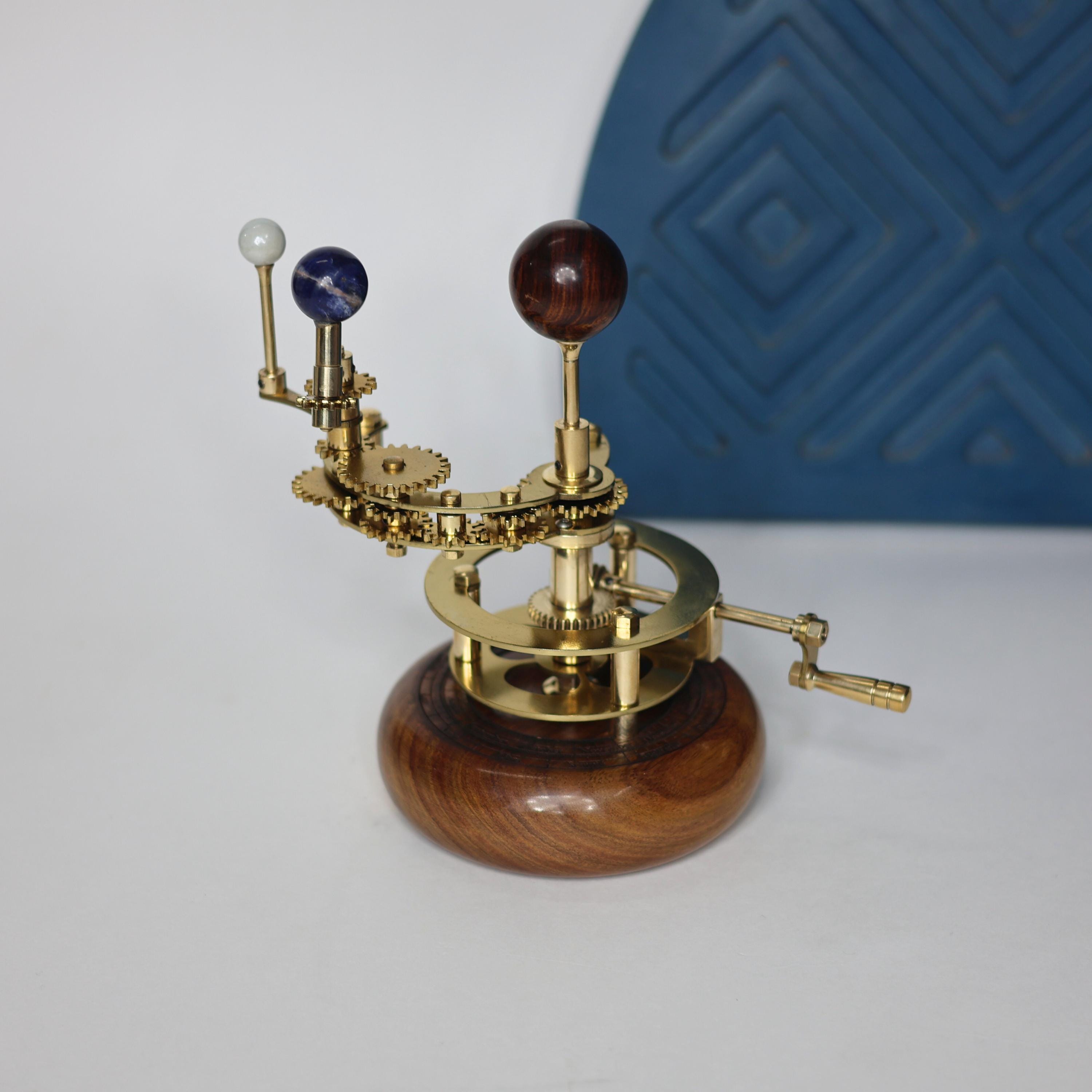 Brass Orrery with Gemstone Planets, Desk Model view 8