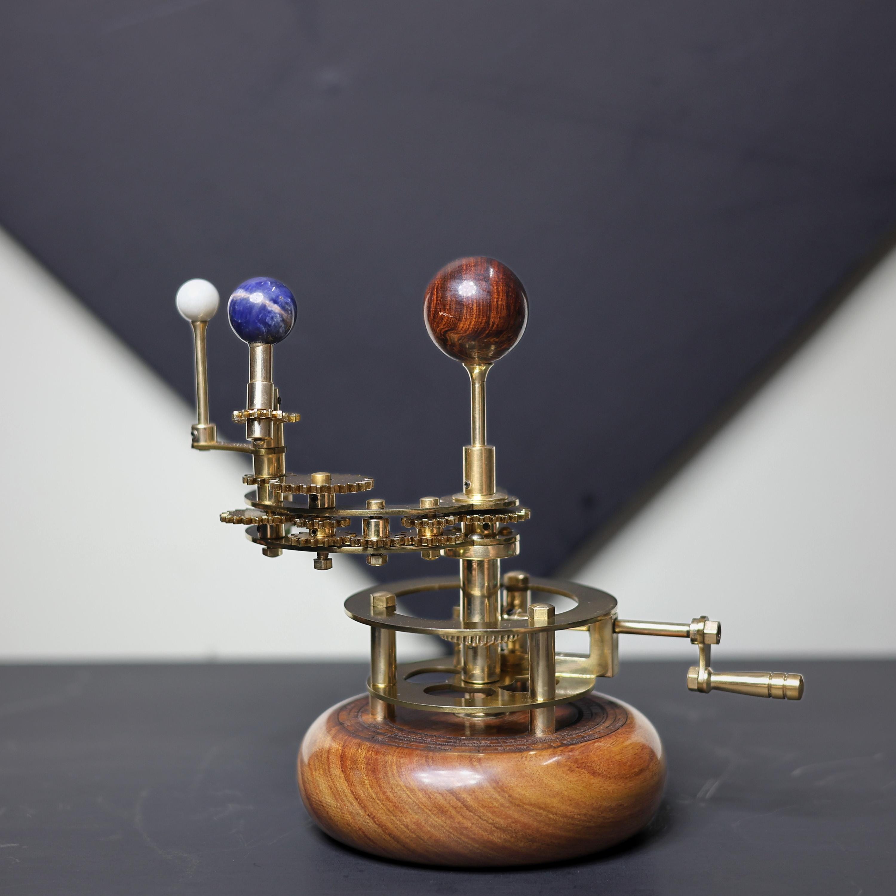 Brass Orrery with Gemstone Planets, Desk Model view 10