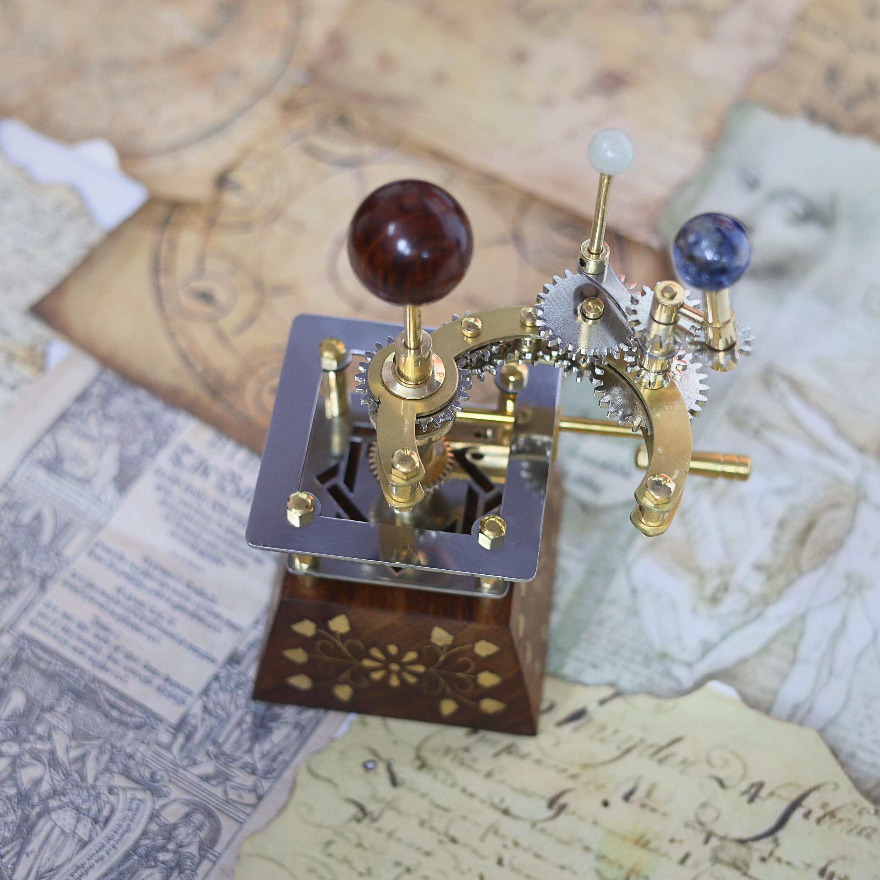 Brass Solar System Orrery, Classic Antique Finish view 3