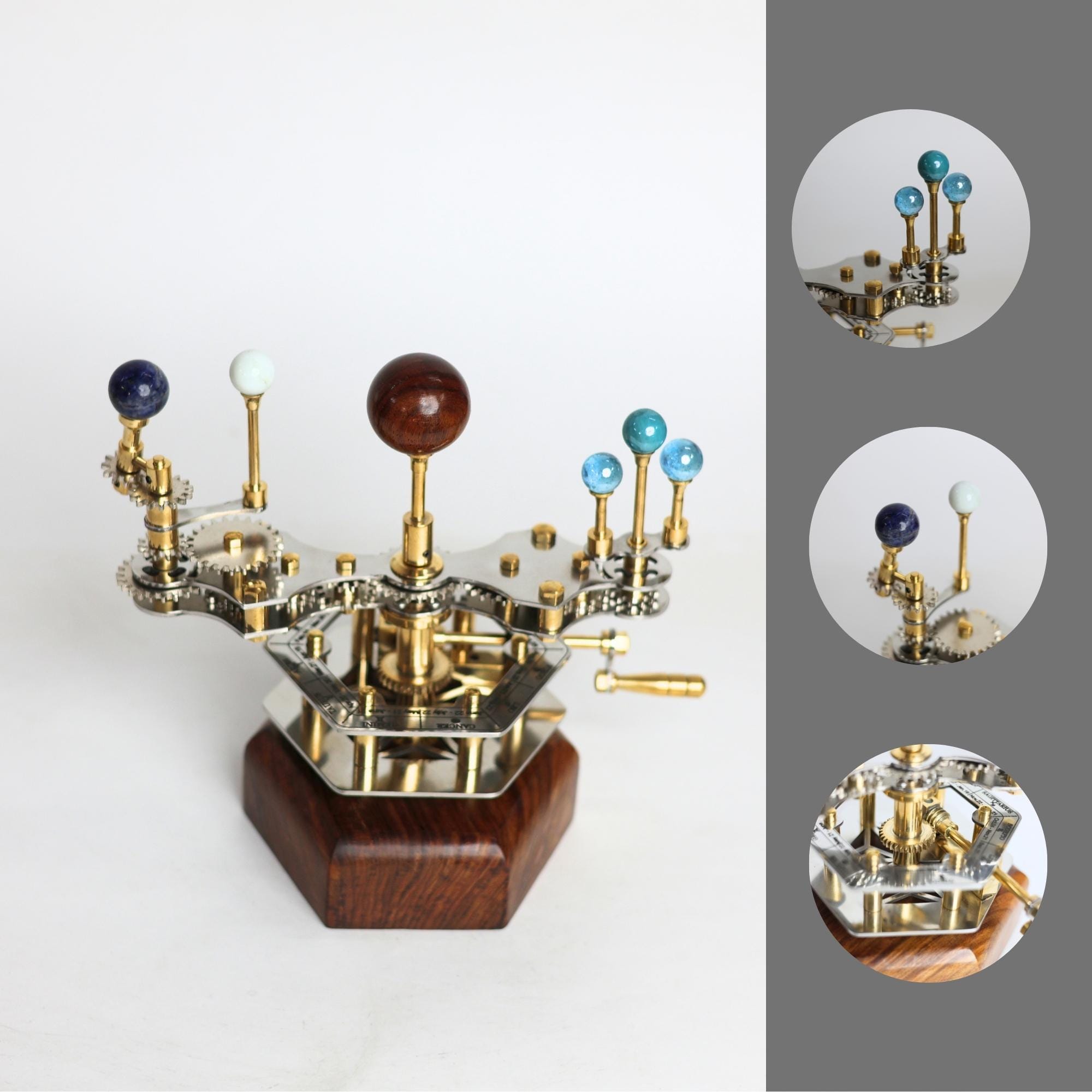 Steampunk-Style Brass Orrery, Desk Model view 4