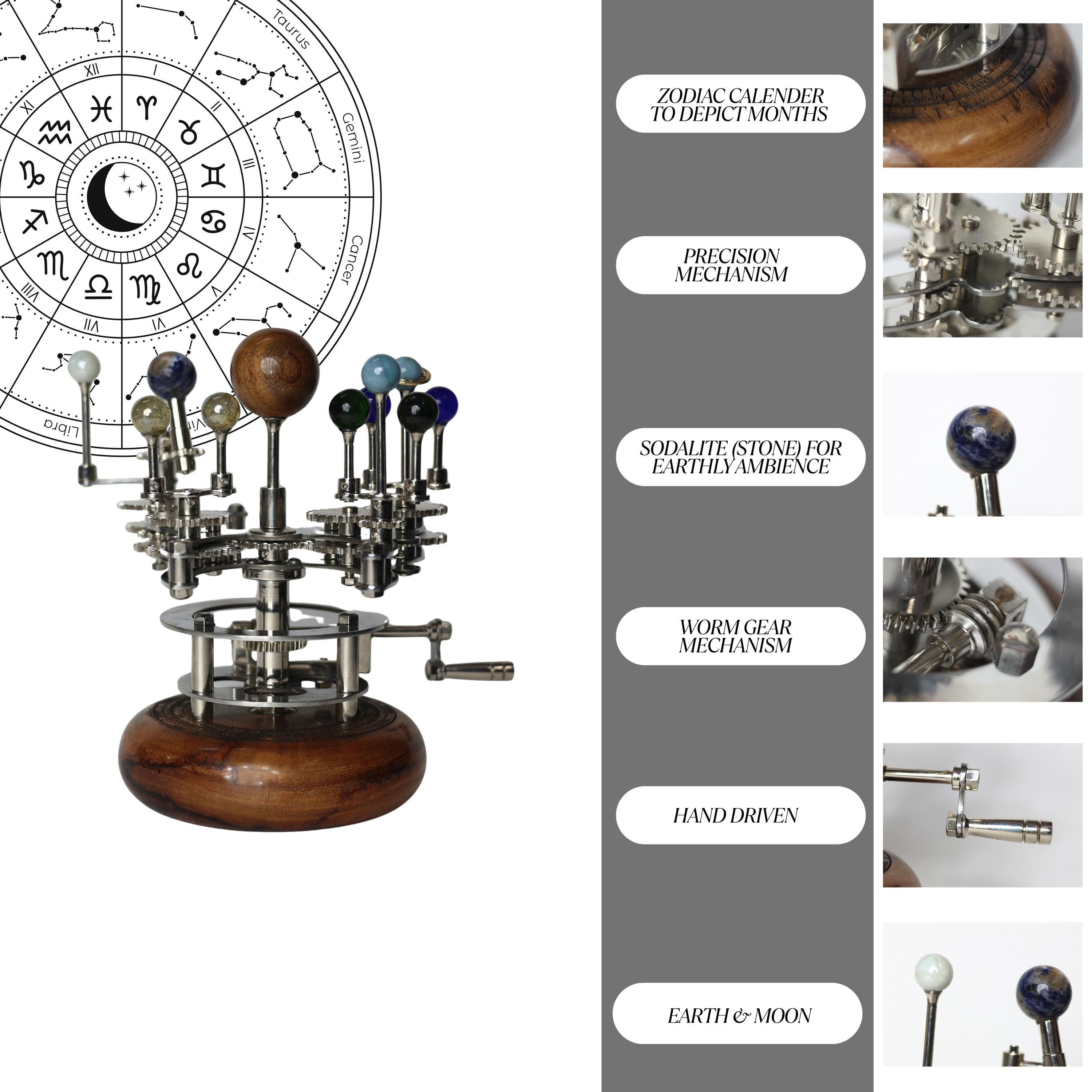 Brass Solar System Orrery, Vintage Desk Edition view 5
