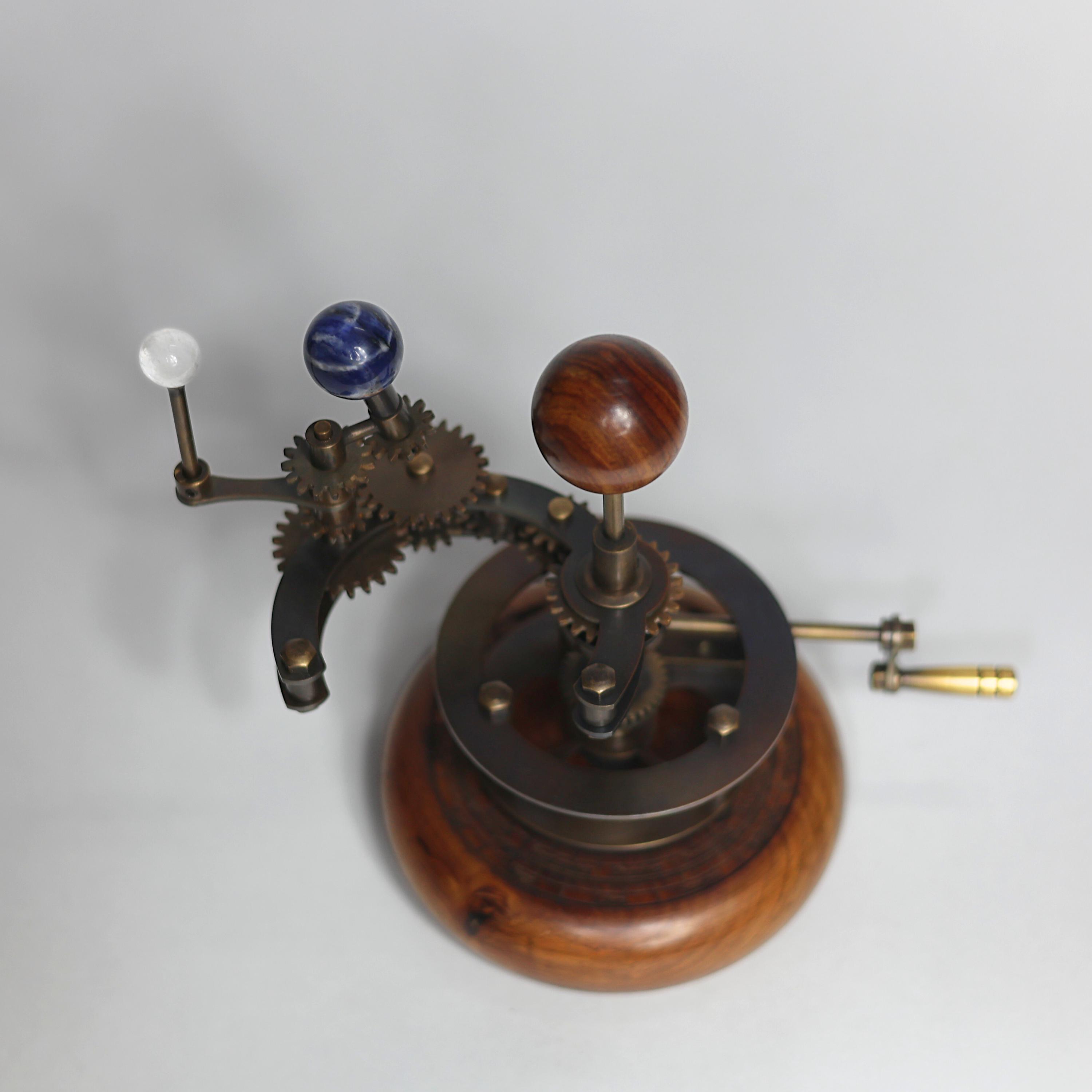 Brass Orrery with Mixed Stone Planets view 8