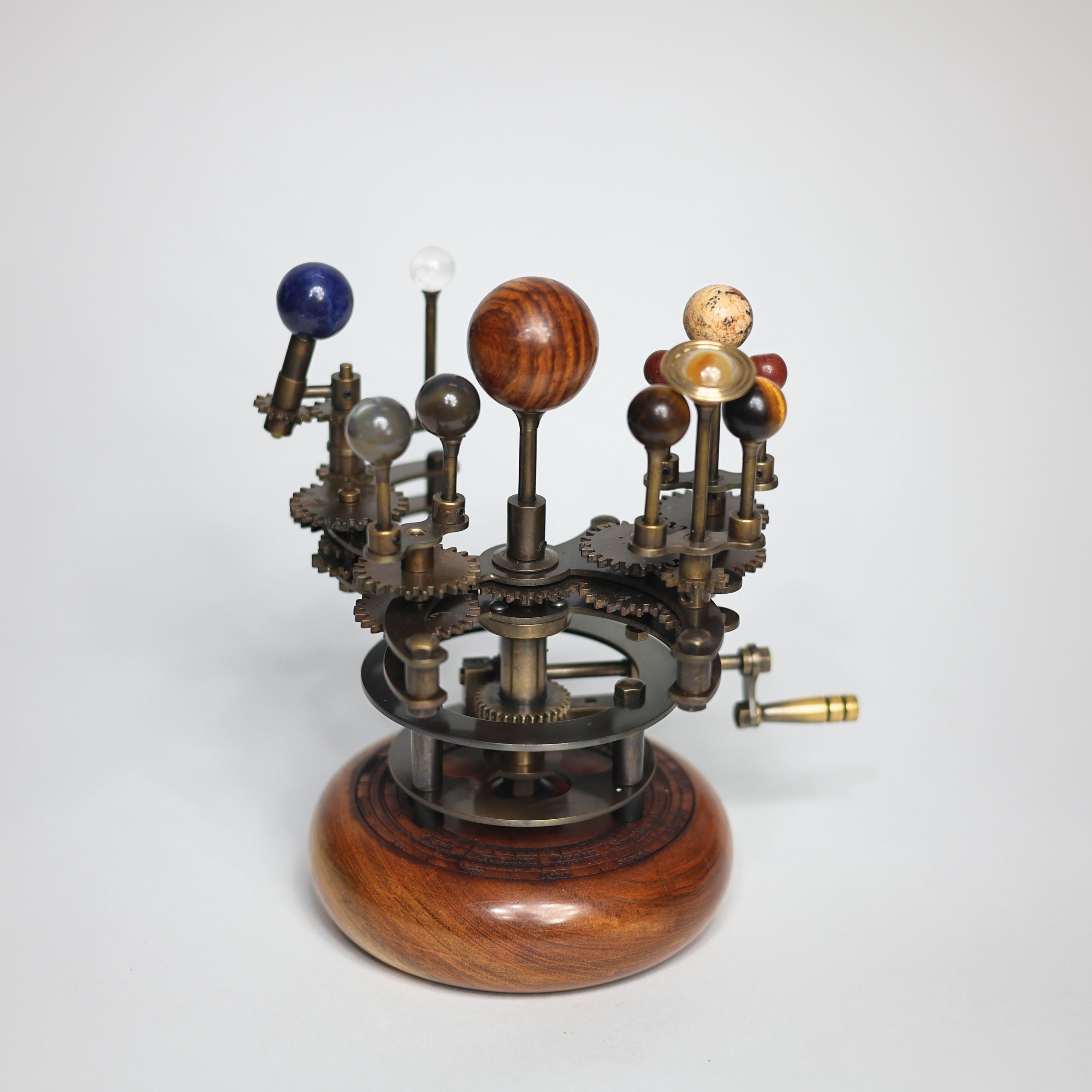 Brass Solar System Orrery, Teakwood Luxury Edition view 6