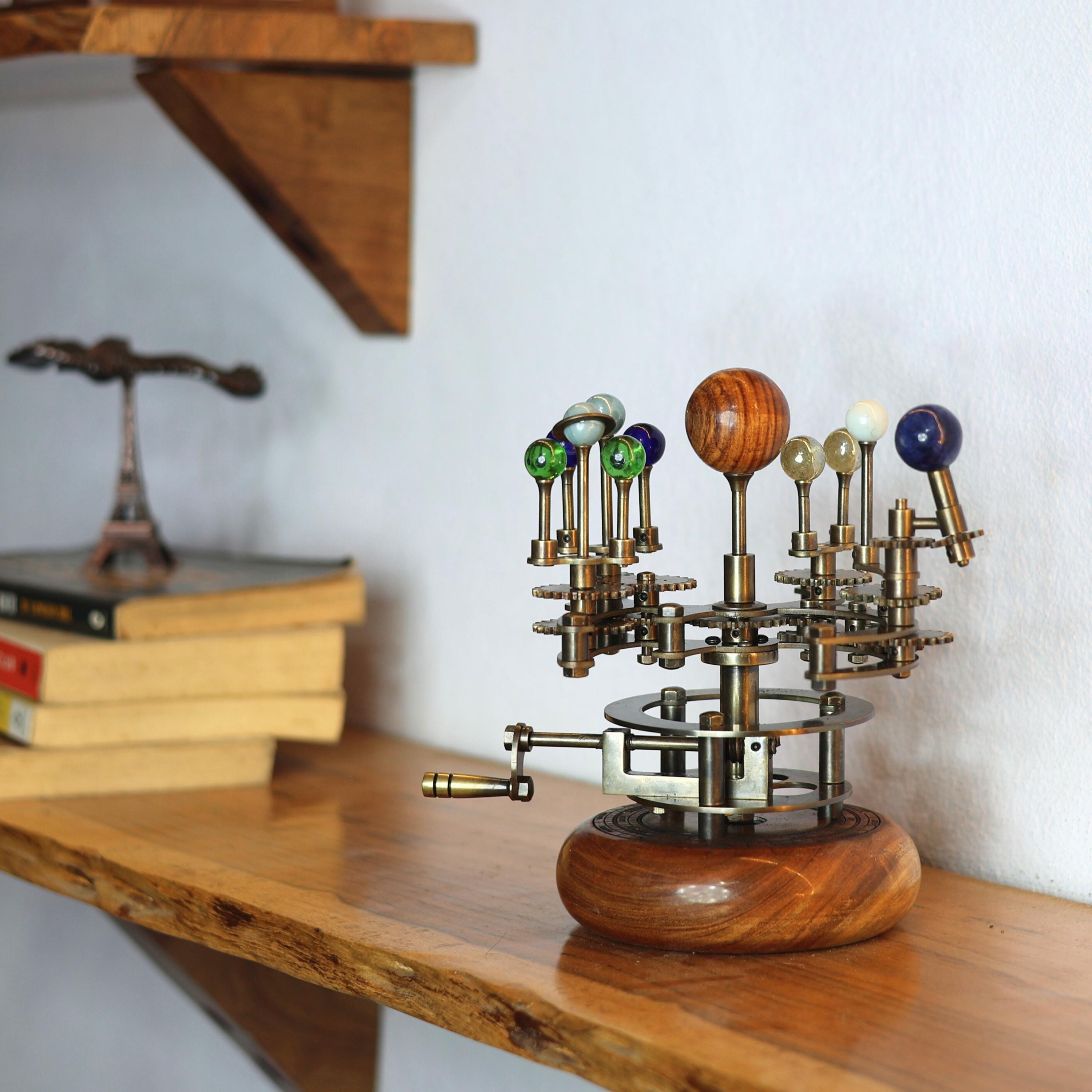 Brass Solar System Orrery, Teakwood Luxury Edition view 9