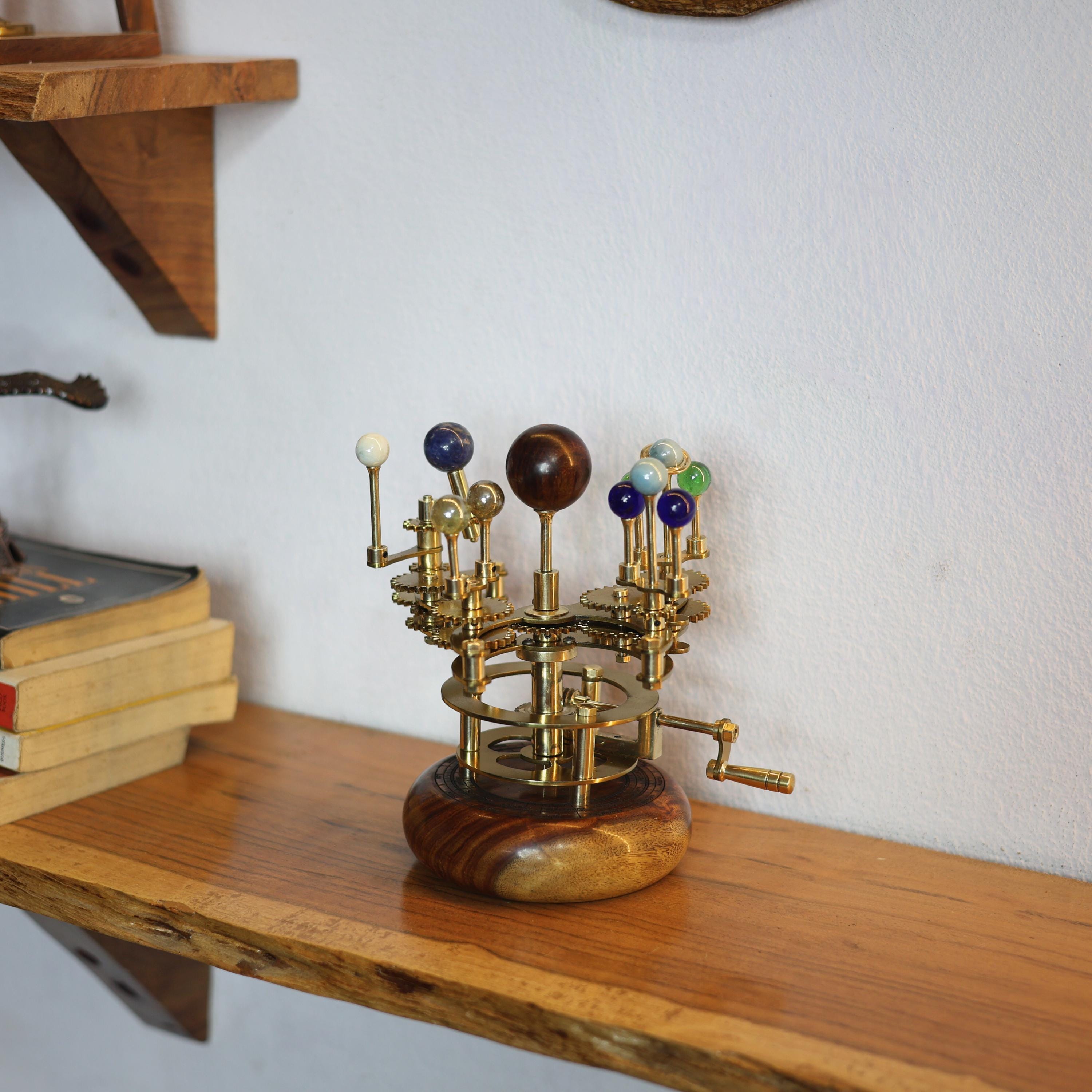 Gold-Finish Brass Orrery, Full Solar System view 2