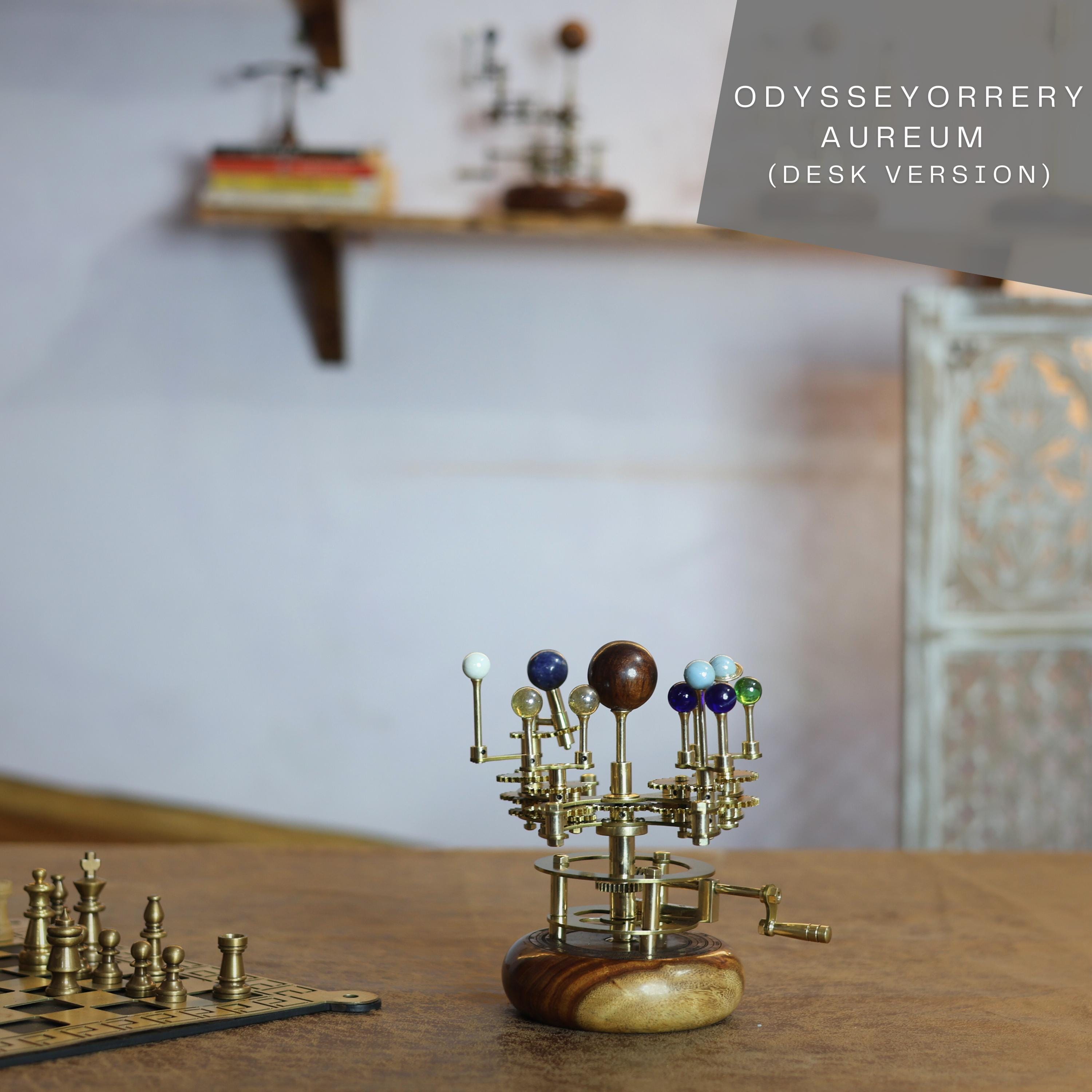Gold-Finish Brass Orrery, Full Solar System view 9