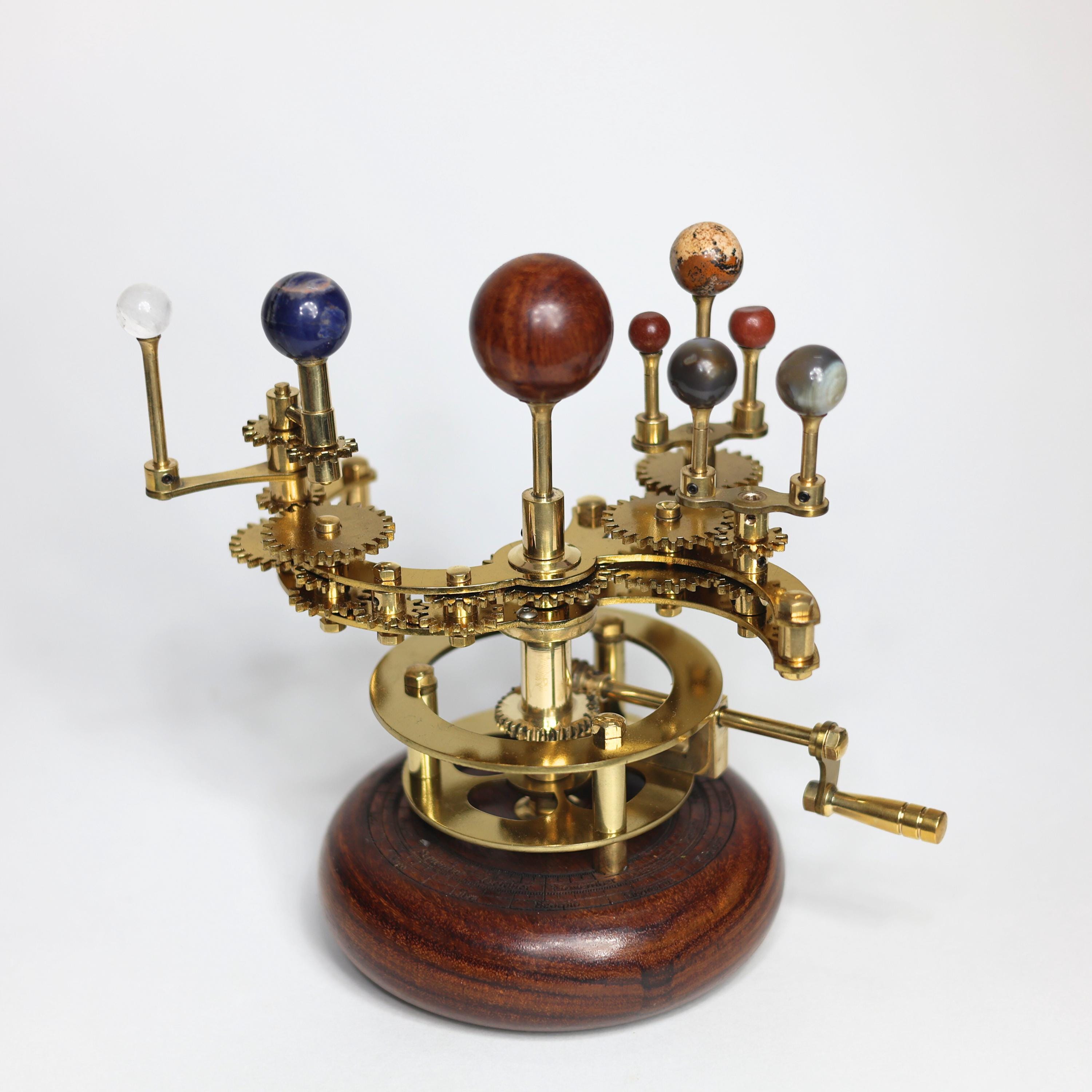 Gold-Finish Brass Orrery, Compact Desk Model view 9