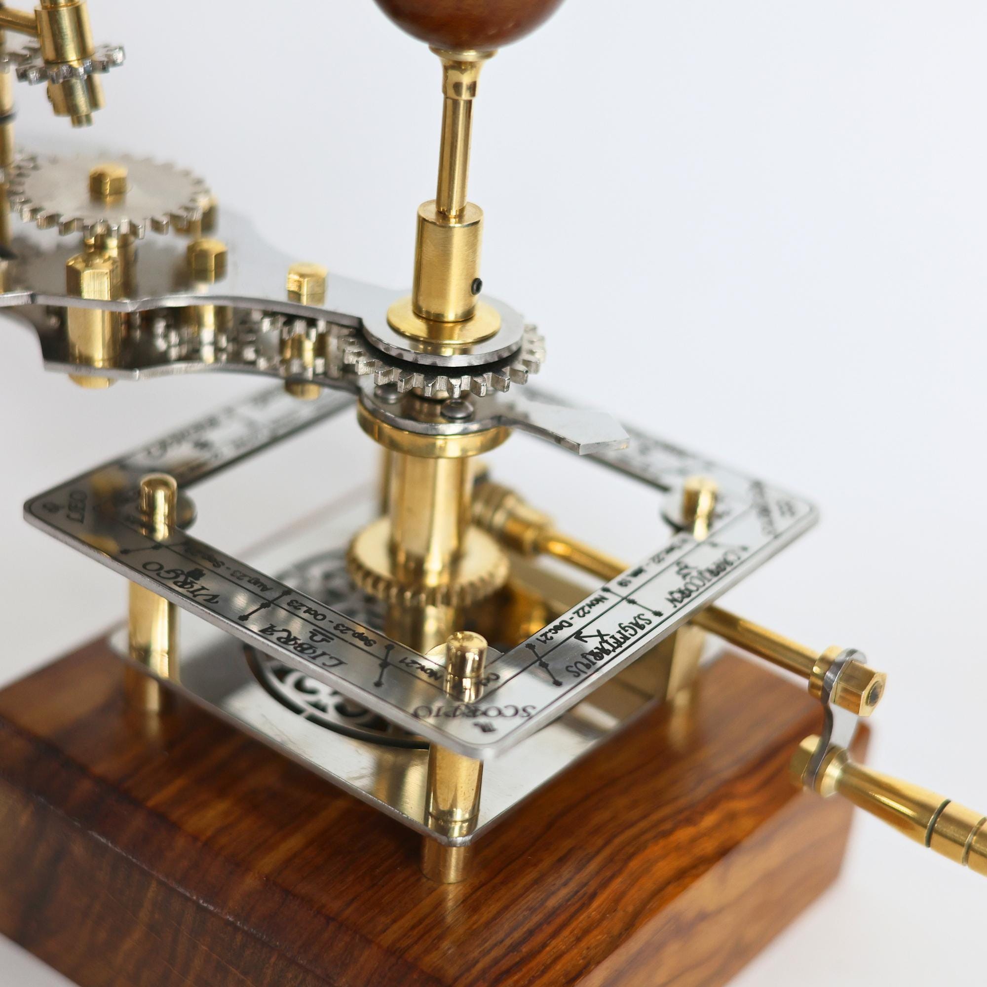 Brass Sun-Earth-Moon Tellurion, Desk Model view 2