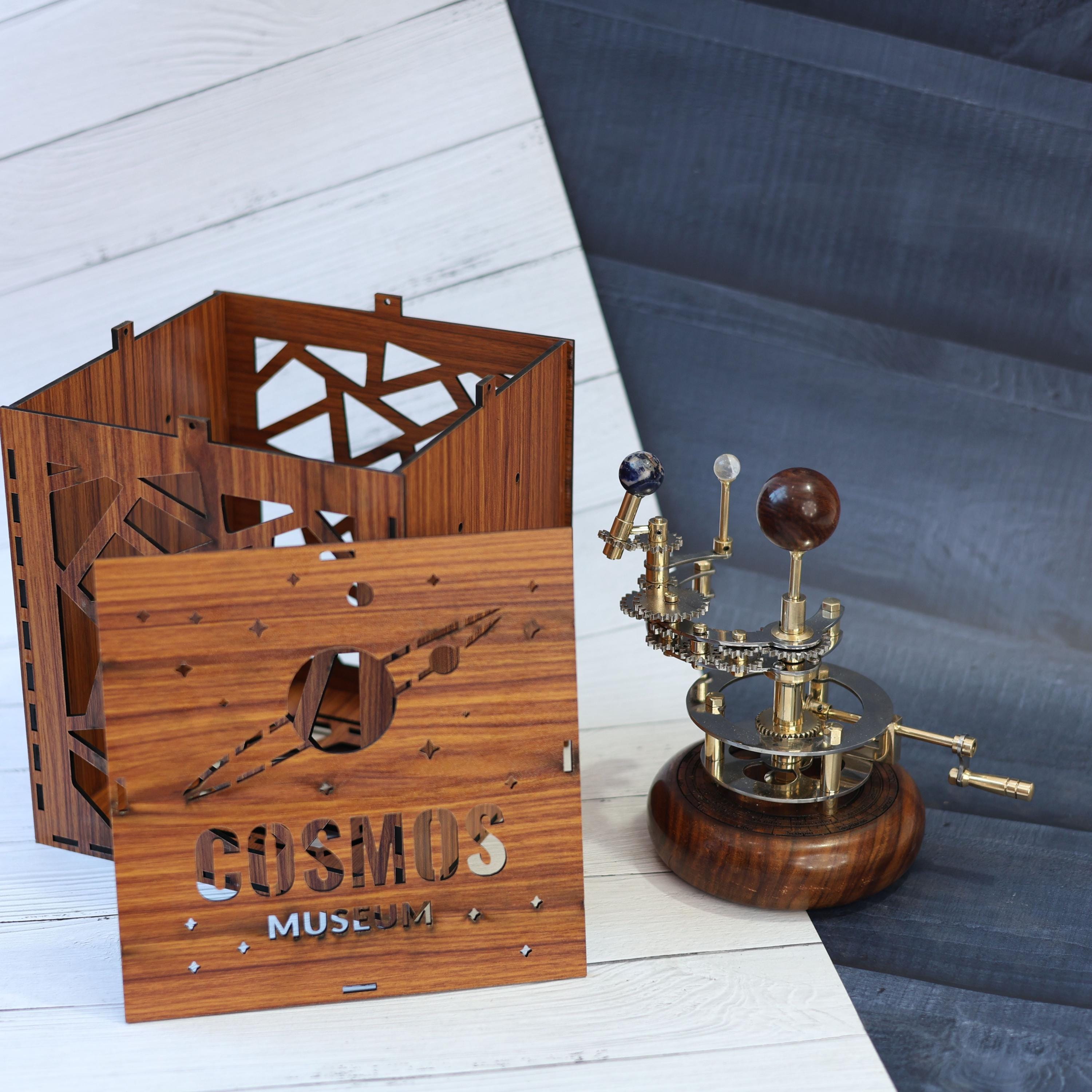 Brass Orrery with Glass Marble Planets view 6