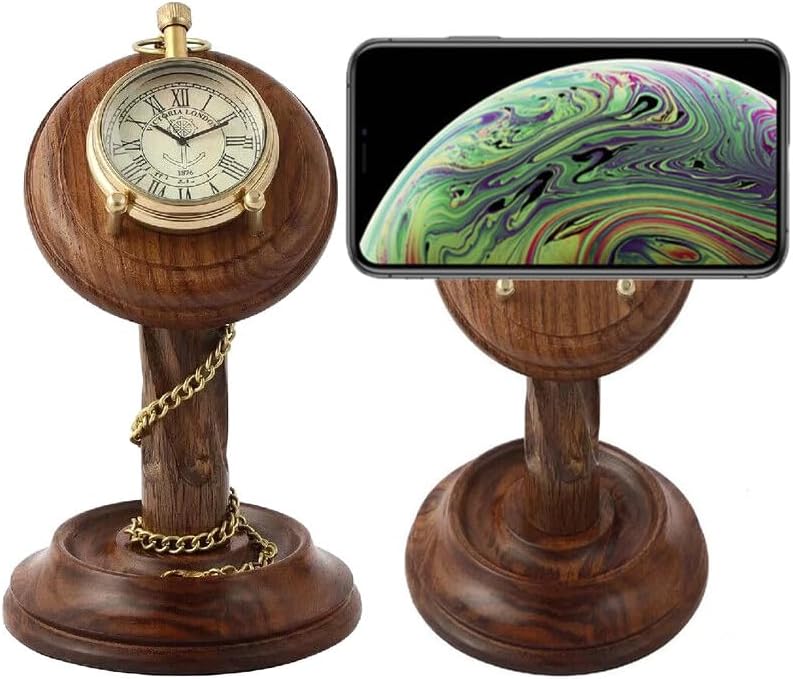 Rosewood Desk Organiser with Phone Slot view 3