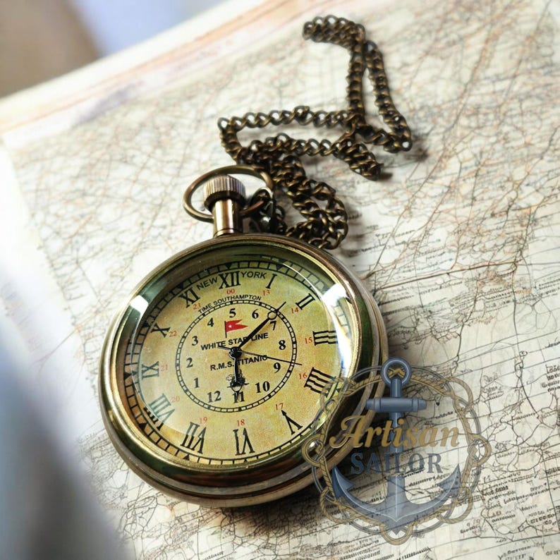 Brass Pocket Watch — Engravable Case Back view 2