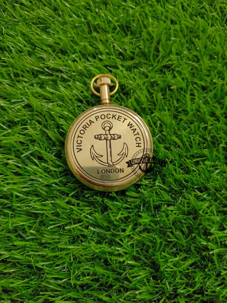 Brass Pocket Watch — Victoria Engraving view 6