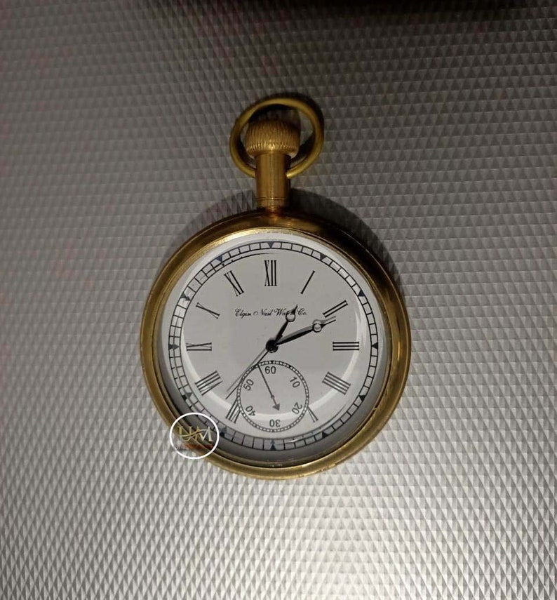 Brass Pocket Watch — Victoria Engraving view 7