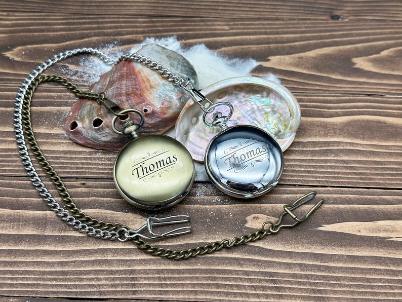 Brass Pocket Watch — Push-Button Lid & Wooden Box II view 8