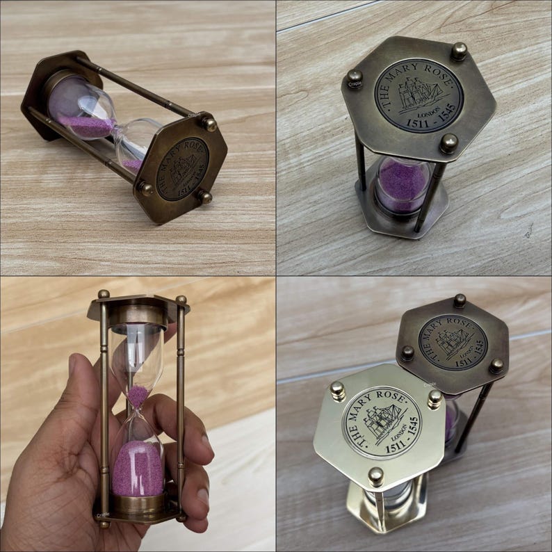 Brass Hourglass, 2-Minute, Two Finish Options view 4