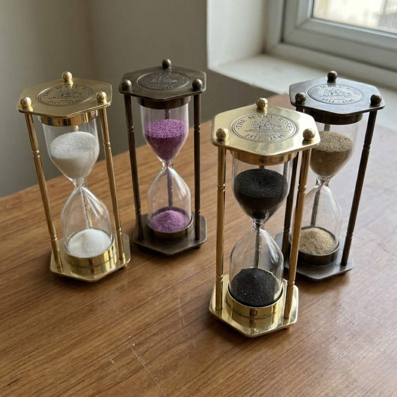 Brass Hourglass, 2-Minute, Two Finish Options view 9
