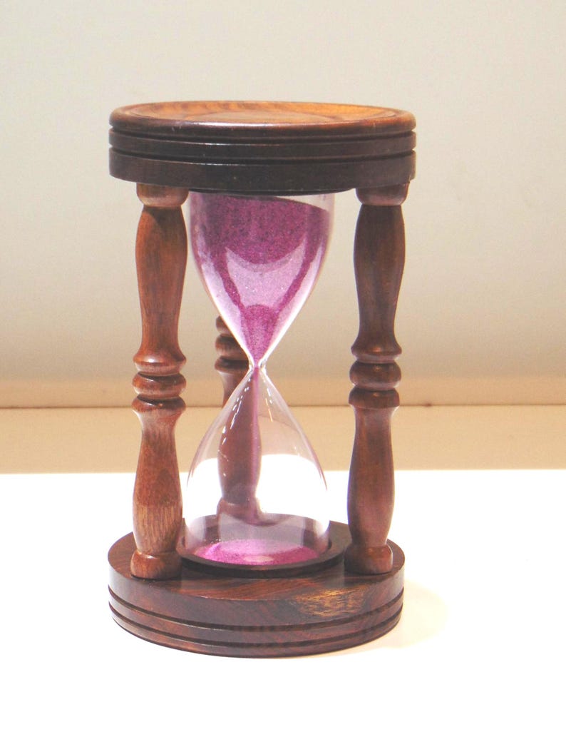 Vintage Wood Hourglass with Pink Sand, 30-Minute view 8