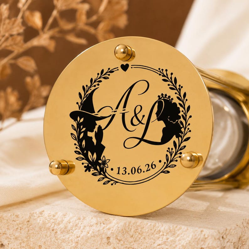 Fillable Brass Hourglass, Sand Ceremony Set, 5-Minute view 2