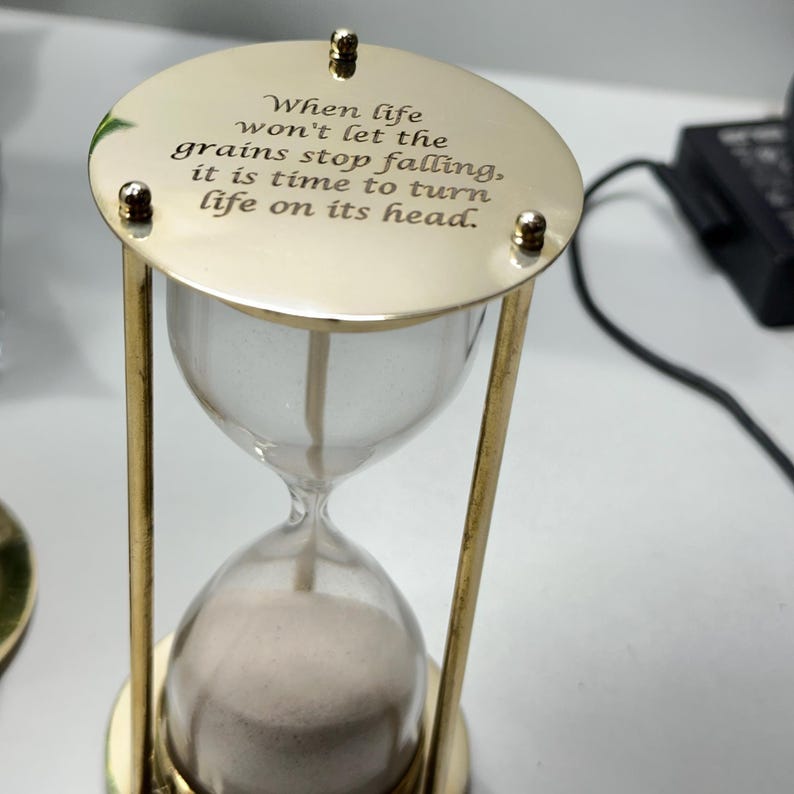 Fillable Brass Hourglass, Sand Ceremony Set, 5-Minute view 5