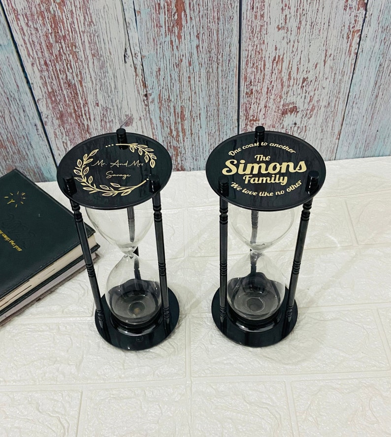Fillable Brass and Glass Unity Sand Timer, 5-Minute view 2