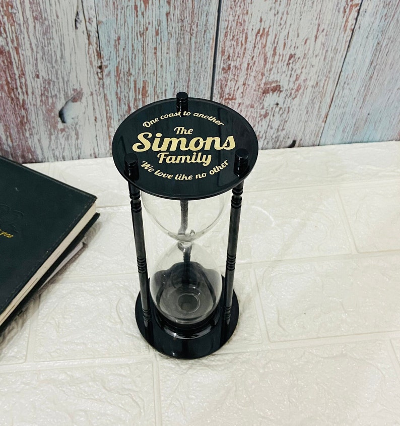 Fillable Brass and Glass Unity Sand Timer, 5-Minute view 8