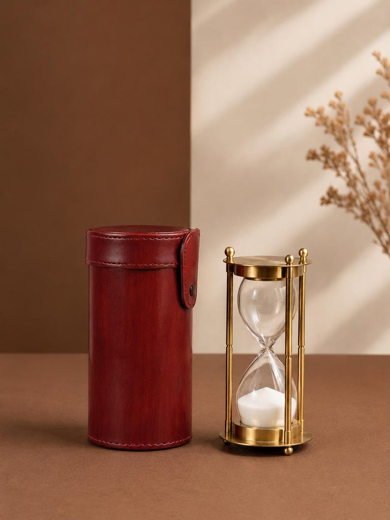 Fillable Brass Hourglass, Sand Ceremony Set, 5-Minute view 3