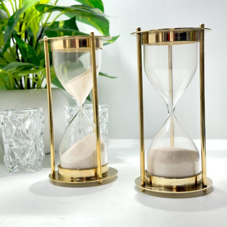 Fillable Brass Hourglass, Sand Ceremony Set, 5-Minute view 10