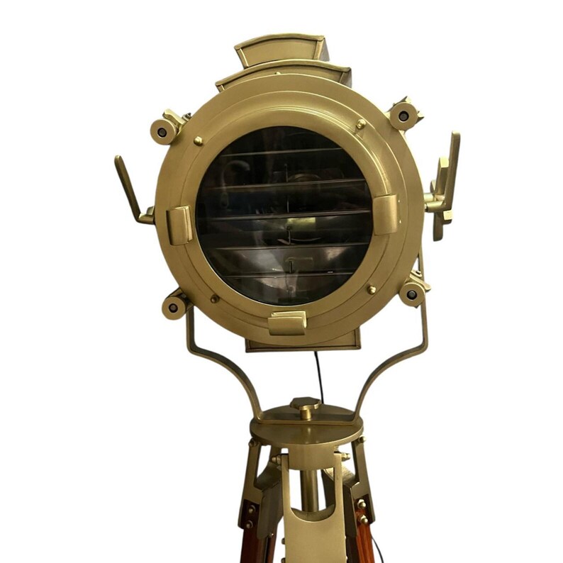 Antique Finish Spotlight on Wooden Tripod view 5