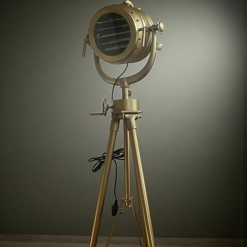 Antique Finish Spotlight on Antique Metal Stand view 4