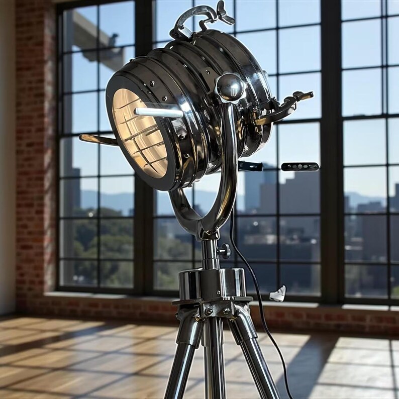 Antique Finish Spotlight on Antique Metal Stand view 5