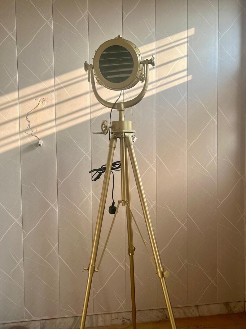 Antique Finish Spotlight on Antique Metal Stand view 10