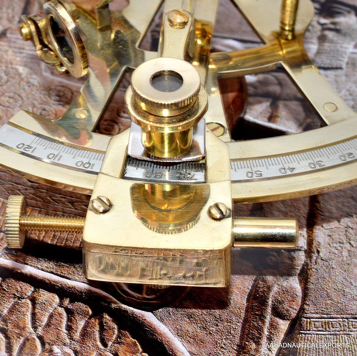 Polished Brass Compact Sextant without Case view 2