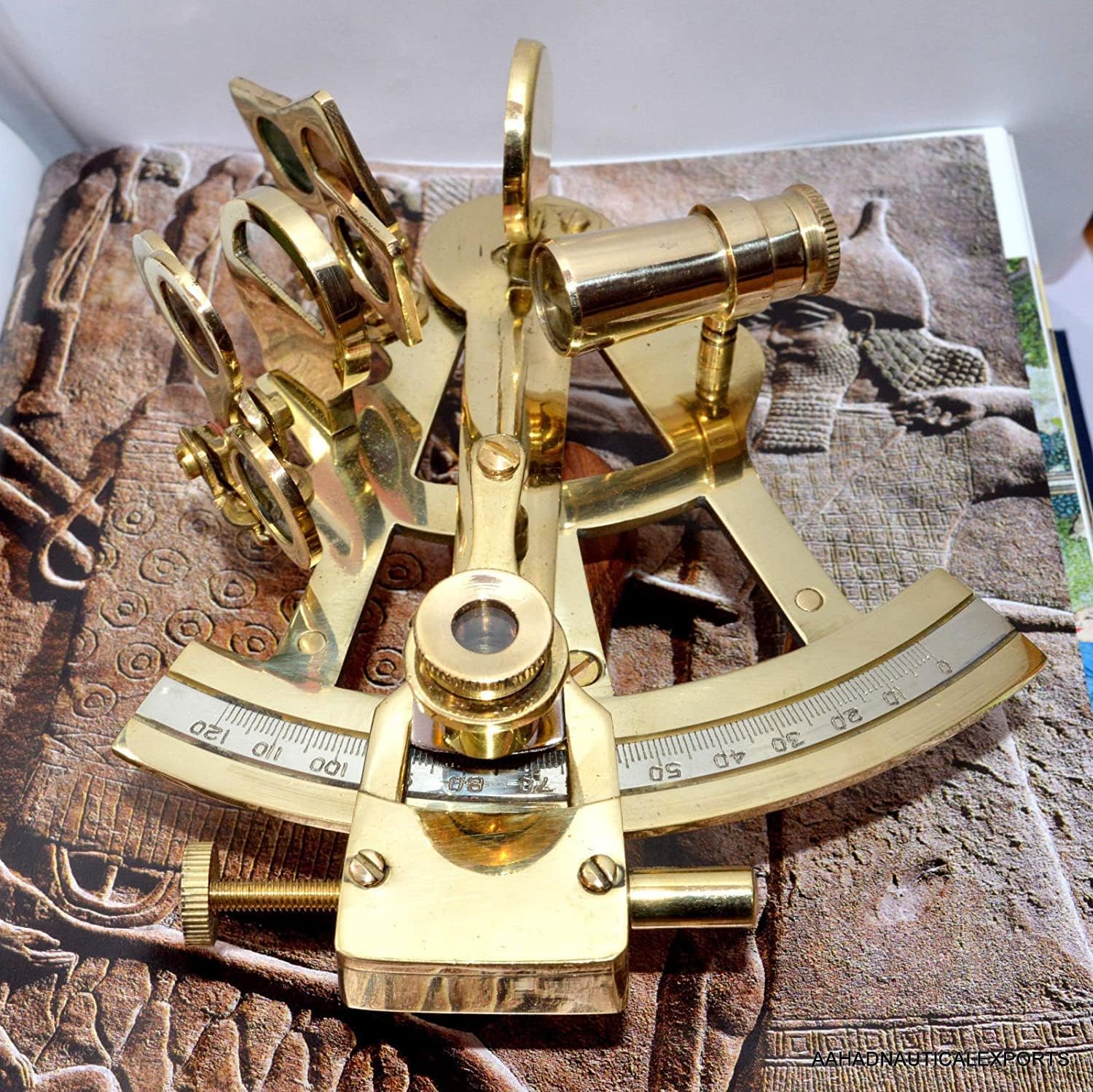 Polished Brass Compact Sextant without Case view 3