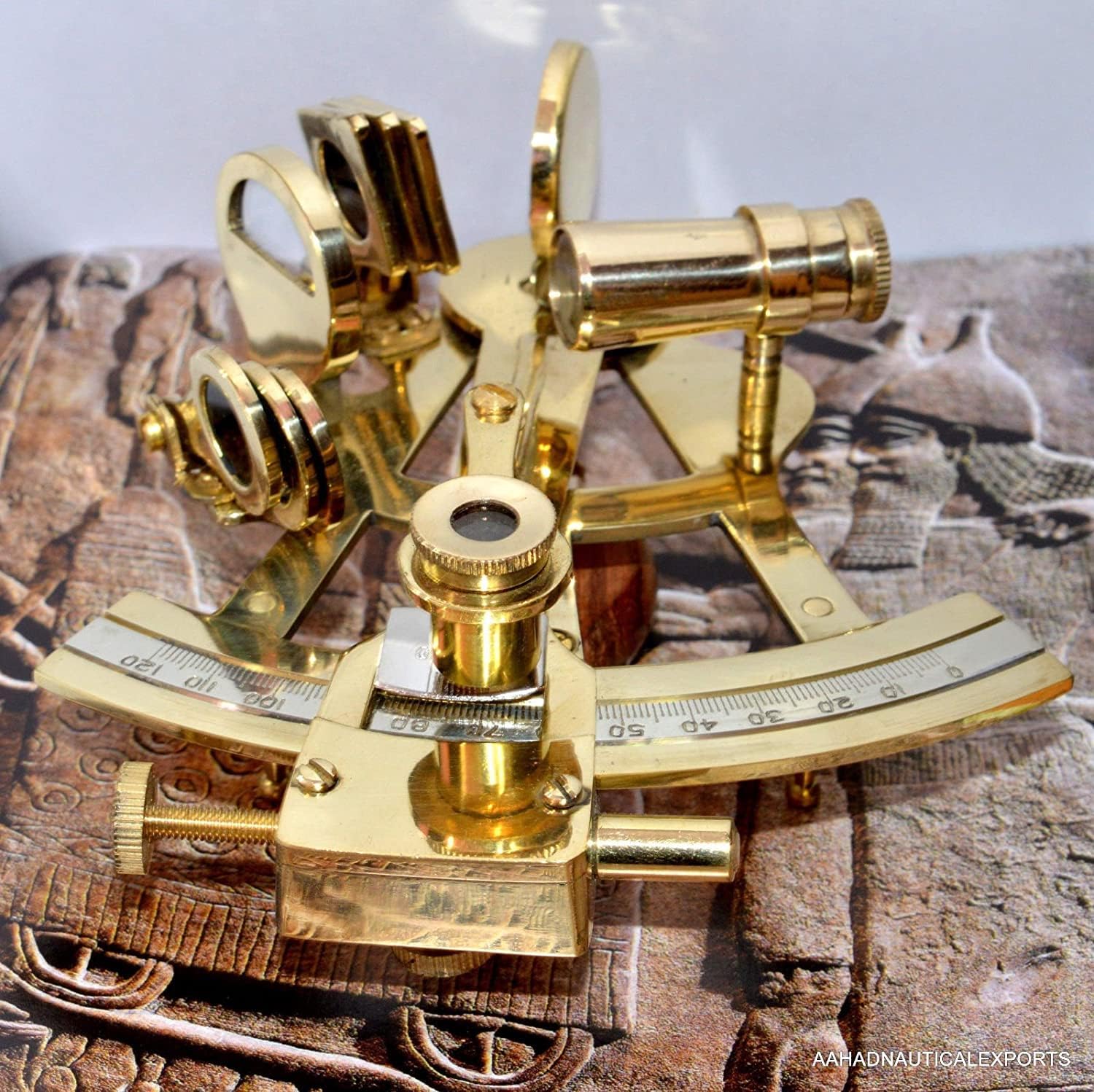 Polished Brass Compact Sextant without Case view 6
