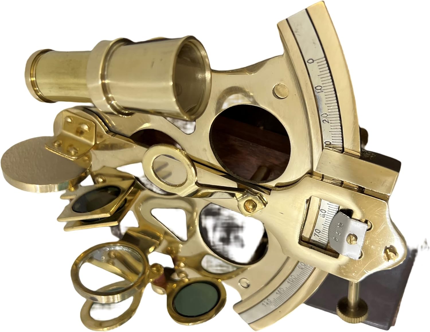 Polished Brass Sextant with Rosewood Box view 7