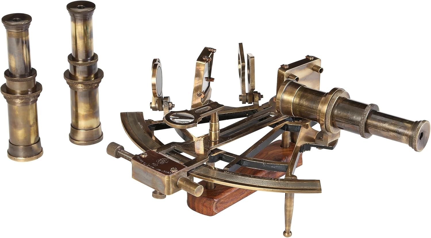 Antique Brass Marine Captain Sextant with Wooden Box view 5