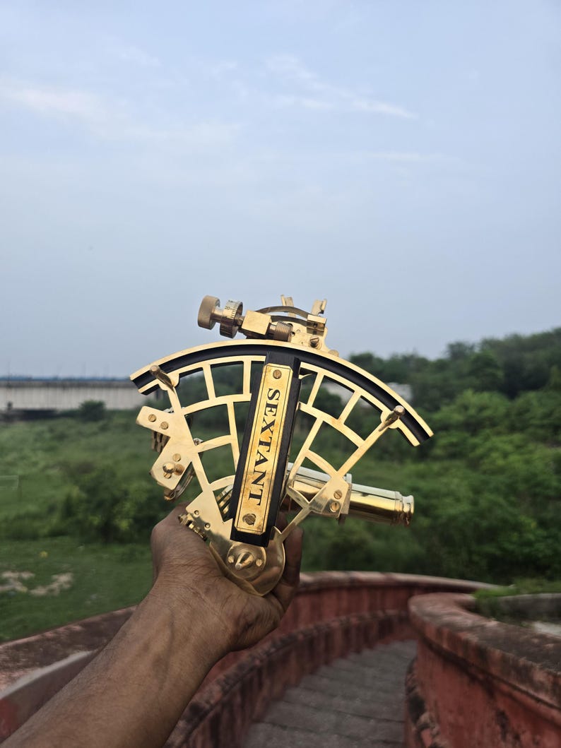 Antique Brass Nautical Sextant without Case view 3