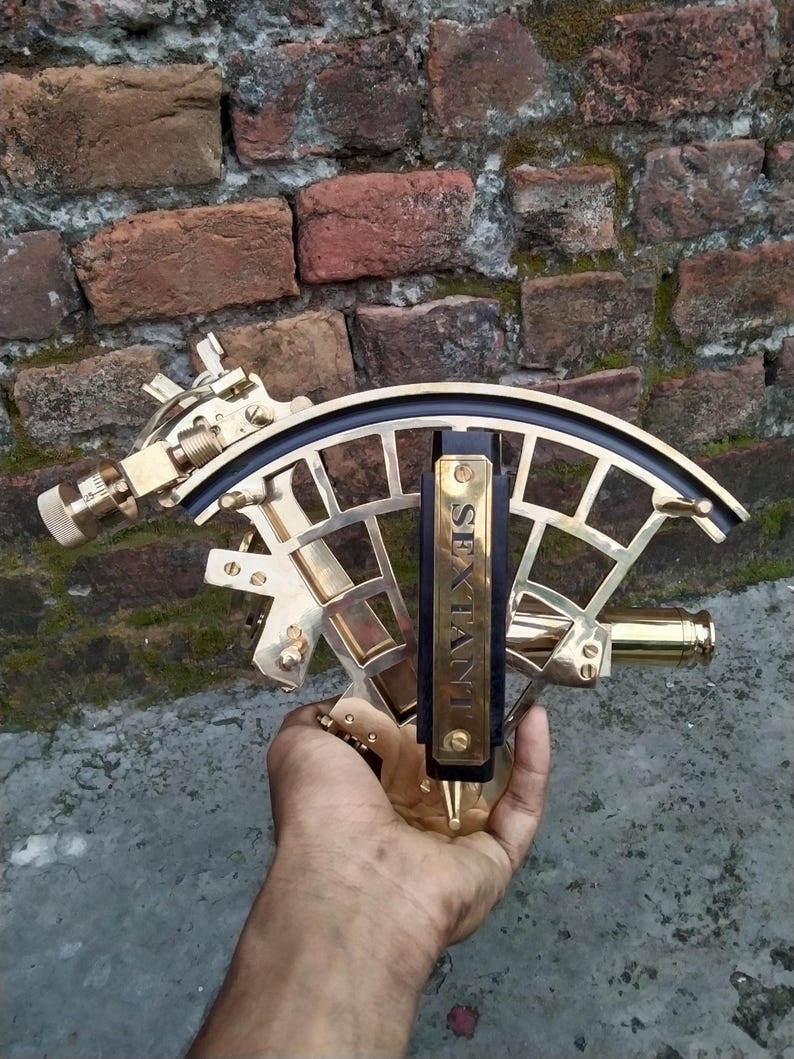 Antique Brass Nautical Sextant without Case view 6