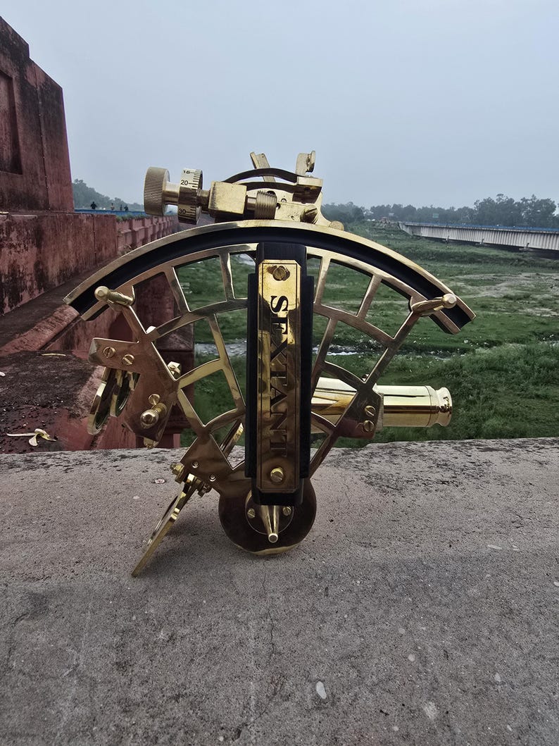 Antique Brass Nautical Sextant without Case view 7