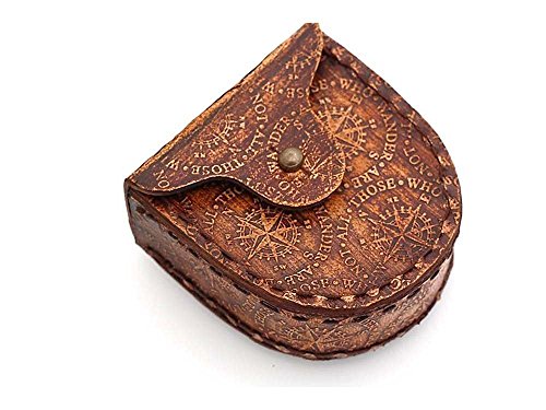 Brass Sundial Compass Pendant with Genuine Leather Carry Case view 7
