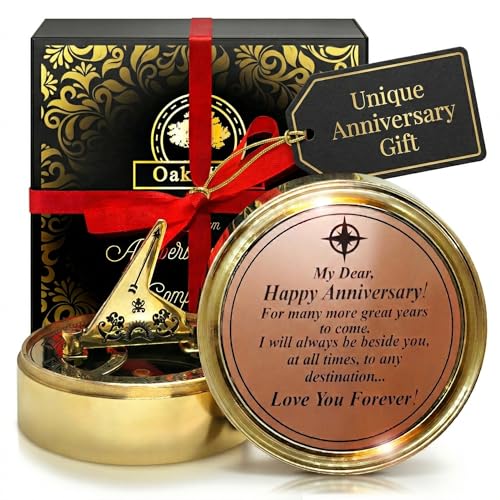 Antique Brass Sundial Compass with Glass-Topped Wooden Presentation Box view 2