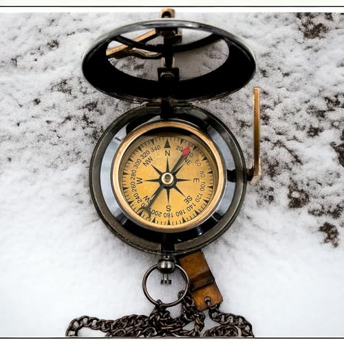 Antique Brass Sundial Compass with Red Leather Case view 5