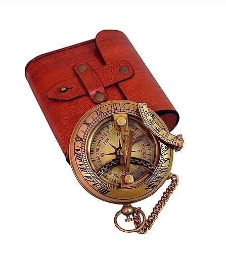 Antique Brass Sundial Compass with Presentation Box view 12