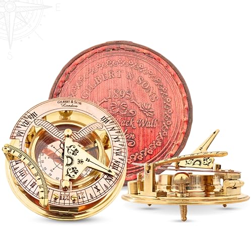Polished Brass Sundial Compass with Presentation Box view 4