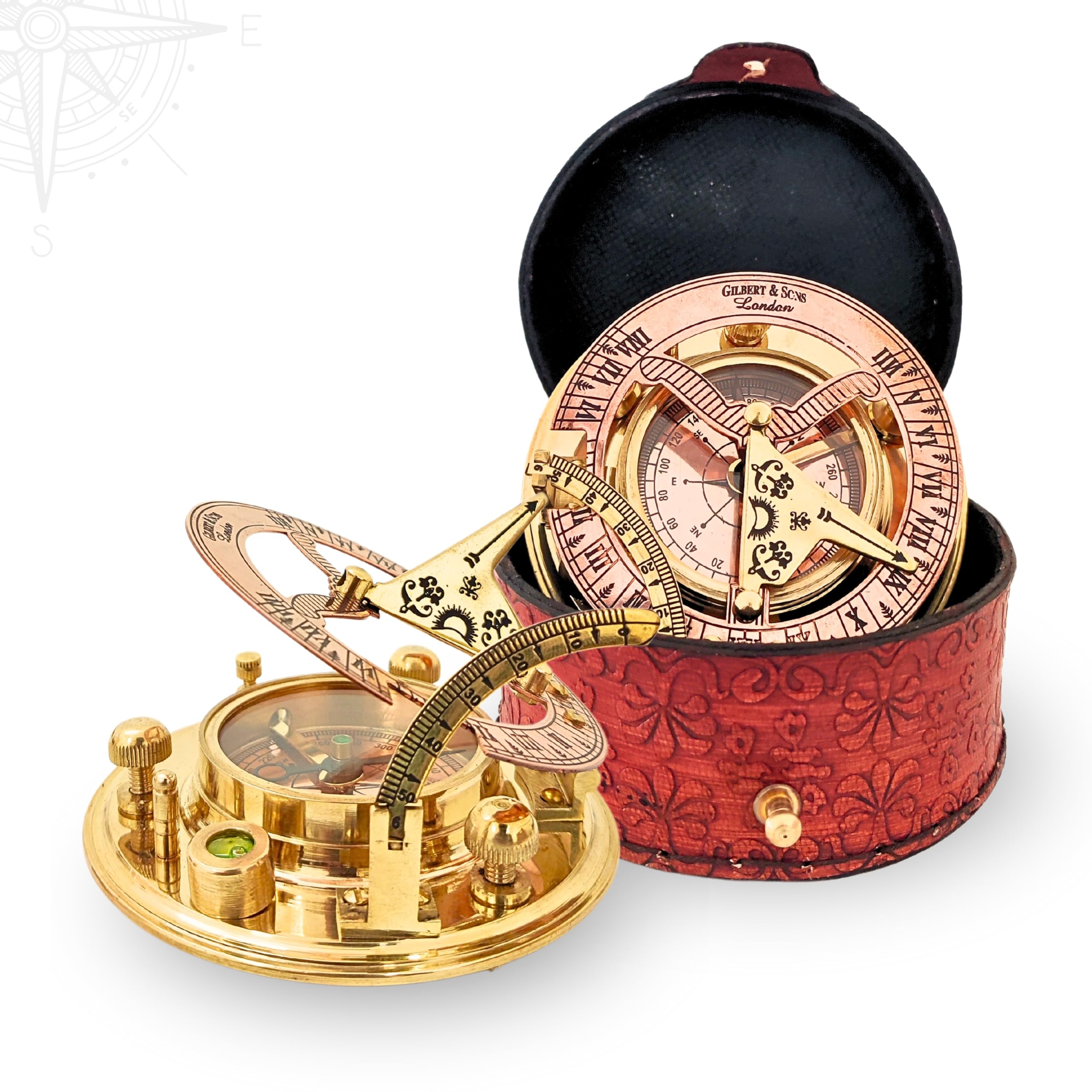 Polished Brass Sundial Compass with Presentation Box view 19