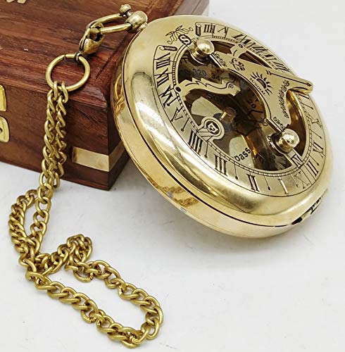 Antique Brass Sundial Compass with Wooden Box view 6